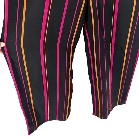 Diane Von Furstenberg Jumpsuit Size 6 Striped Sleeveless Ankle Wide Leg V Neck - Picture 6 of 9